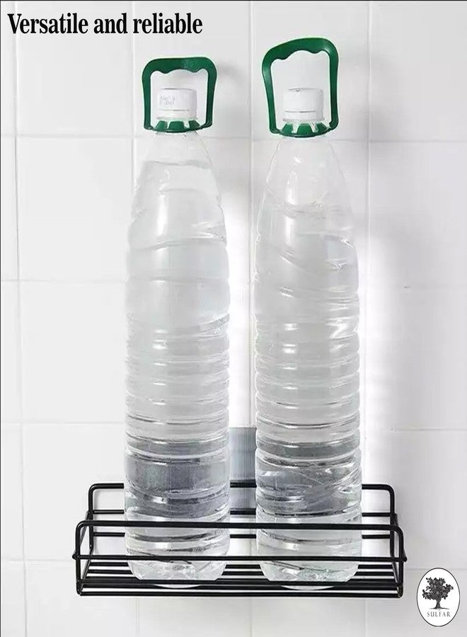 الكبريت رف حمام فولاذي ذاتي اللصق من سولفار - رف متعدد الأغراض، منظم للحمام والمطبخ، إكسسوارات الحمام (أسود) - Image 3